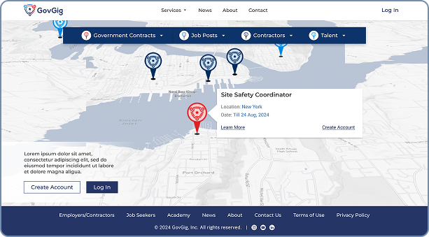 GovGig app interface bottom