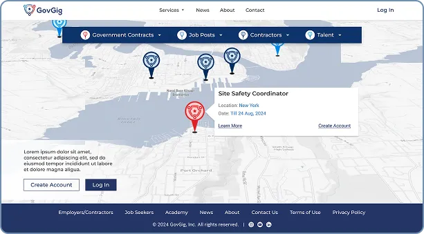 GovGig app interface bottom